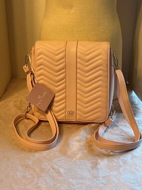 NWT Piper Noble Quilted Backpack/Crossbody Bag -Blush Pink Color. Gold Hardware.